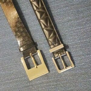 MICHAEL KORS Black Belts 2 for 1 Silver + Gold Set Large to XL Womens